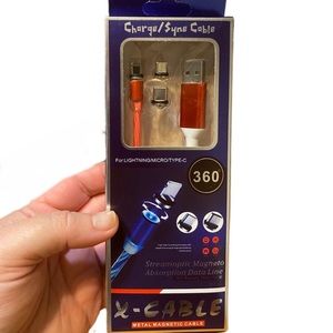 Red LED Light-Up Magnetic Charging Cable